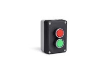 P Series Plastic 2 Holes BDDY + BDDK + 2*C3BK (NO) + CK6  ( LED RED 12-30V ) + CK9 ( LED GREEN 12-30V ) Black-Grey Control Box